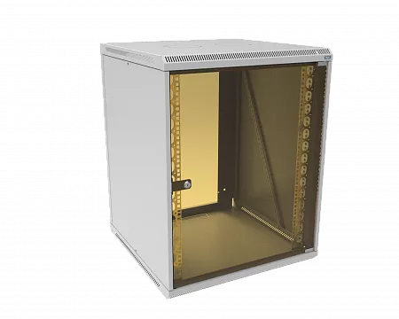 Шкаф телекоммуникационный настенный разборный МИКсистем 19" Lite 15U 600x600  дверь стекло серый