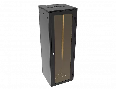 Шкаф телекоммуникационный напольный МИКсистем 19" серия ECO-L 36U 600*600 дверь стекло черный